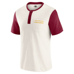 Washington Commanders Darius Rucker Collection Henley Colorblock Slub Pocket T-Shirt Cream - Fanatics