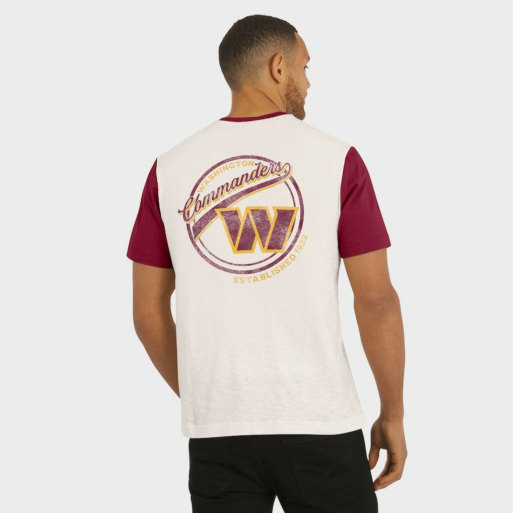 Washington Commanders Darius Rucker Collection Henley Colorblock Slub Pocket T-Shirt Cream - Fanatics