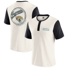 Jacksonville Jaguars Darius Rucker Collection Henley Colorblock Slub Pocket T-Shirt Cream - Fanatics