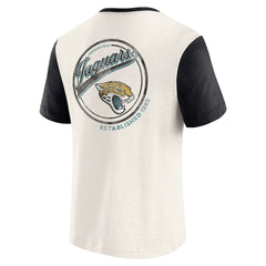 Jacksonville Jaguars Darius Rucker Collection Henley Colorblock Slub Pocket T-Shirt Cream - Fanatics