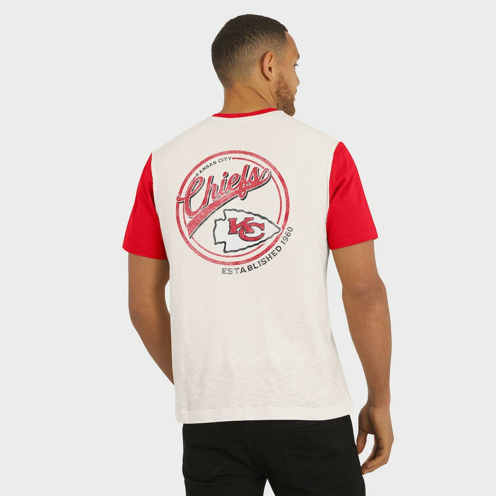 Kansas City Chiefs Darius Rucker Collection Henley Colorblock Slub Pocket T-Shirt Cream - Fanatics
