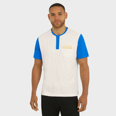 Los Angeles Chargers Darius Rucker Collection Henley Colorblock Slub Pocket T-Shirt Cream - Fanatics