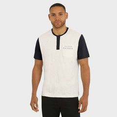 Las Vegas Raiders Darius Rucker Collection Henley Colorblock Slub Pocket T-Shirt Cream - Fanatics