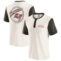 Tampa Bay Buccaneers Darius Rucker Collection Henley Colorblock Slub Pocket T-Shirt Cream - Fanatics