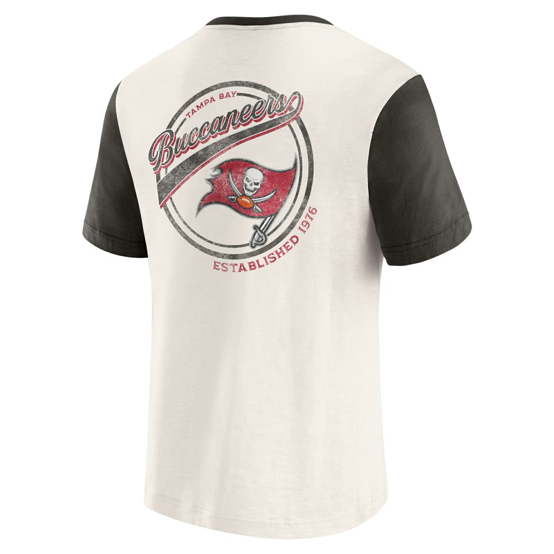 Tampa Bay Buccaneers Darius Rucker Collection Henley Colorblock Slub Pocket T-Shirt Cream - Fanatics