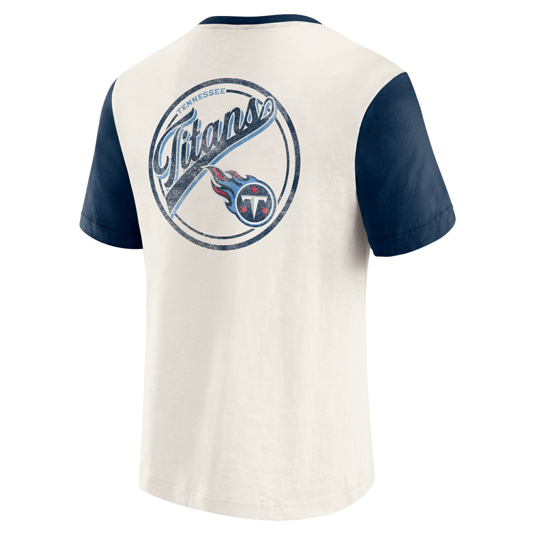 Tennessee Titans Darius Rucker Collection Henley Colorblock Slub Pocket T-Shirt Cream - Fanatics