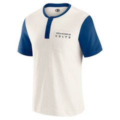 Indianapolis Colts Darius Rucker Collection Henley Colorblock Slub Pocket T-Shirt Cream - Fanatics