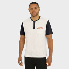 Cincinnati Bengals Darius Rucker Collection Henley Colorblock Slub Pocket T-Shirt Cream - Fanatics