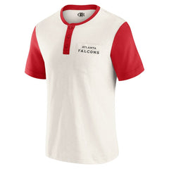 Atlanta Falcons Darius Rucker Collection Henley Colorblock Slub Pocket T-Shirt Cream - Fanatics