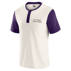 Baltimore Ravens Darius Rucker Collection Henley Colorblock Slub Pocket T-Shirt Cream - Fanatics