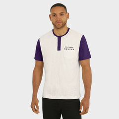 Baltimore Ravens Darius Rucker Collection Henley Colorblock Slub Pocket T-Shirt Cream - Fanatics