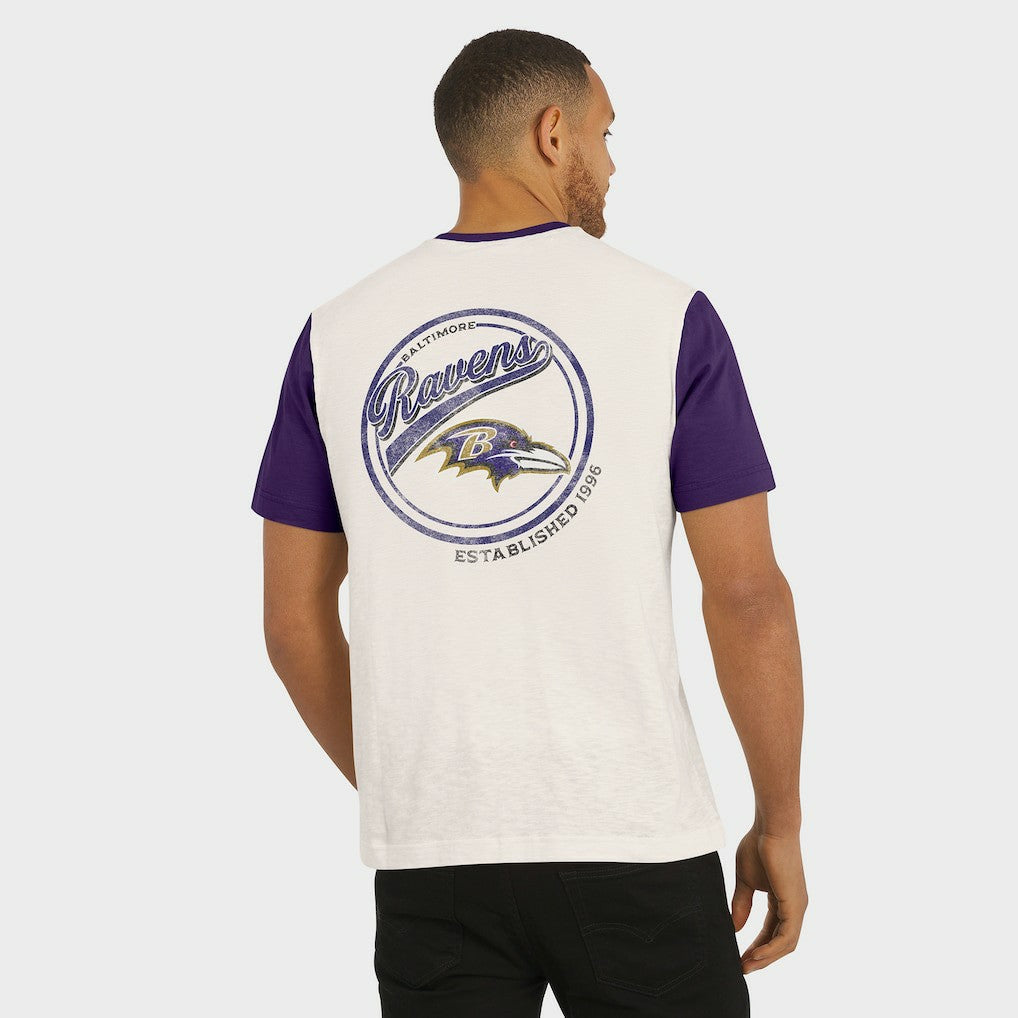 Baltimore Ravens Darius Rucker Collection Henley Colorblock Slub Pocket T-Shirt Cream - Fanatics