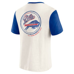 Buffalo Bills Darius Rucker Collection Henley Colorblock Slub Pocket T-Shirt Cream - Fanatics