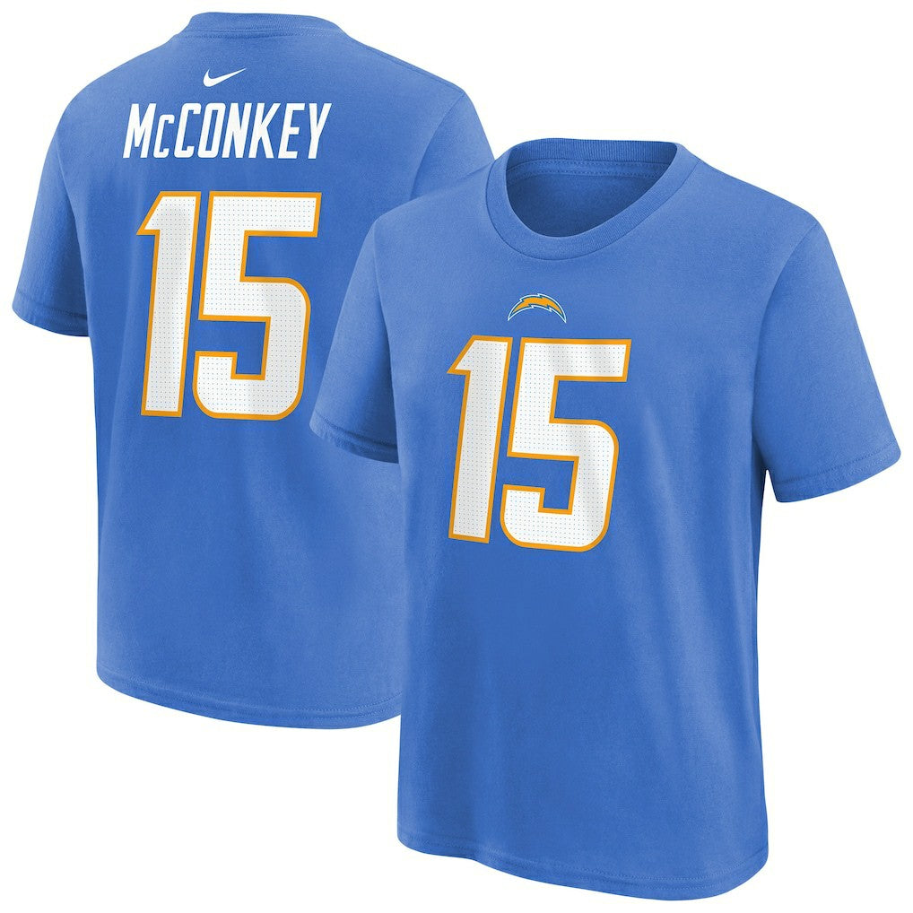 Ladd McConkey Los Angeles Chargers Youth Player Name & Number T-Shirt Powder Blue - Nike