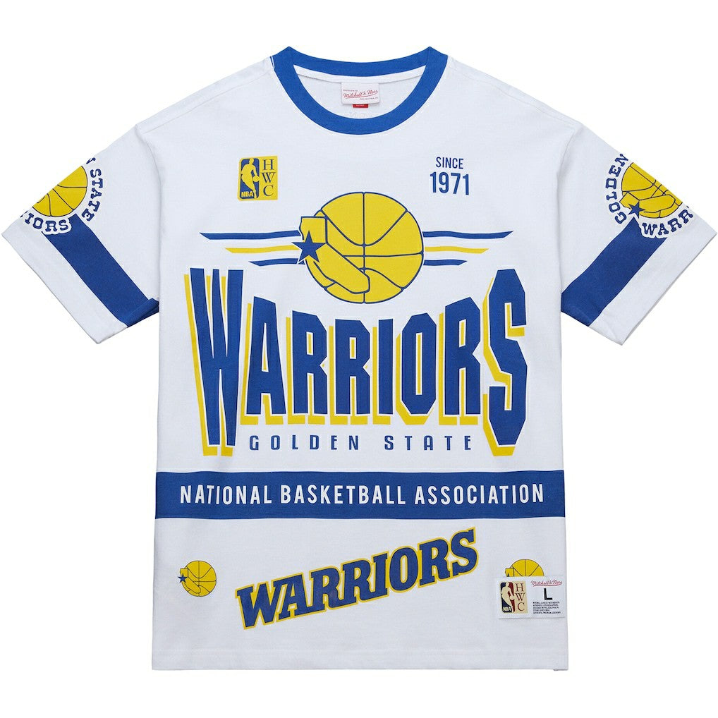 Mitchell & Ness - Golden State Warriors Unisex Hardwood Classics Vintage Team Origins Premium T-Shirt - White
