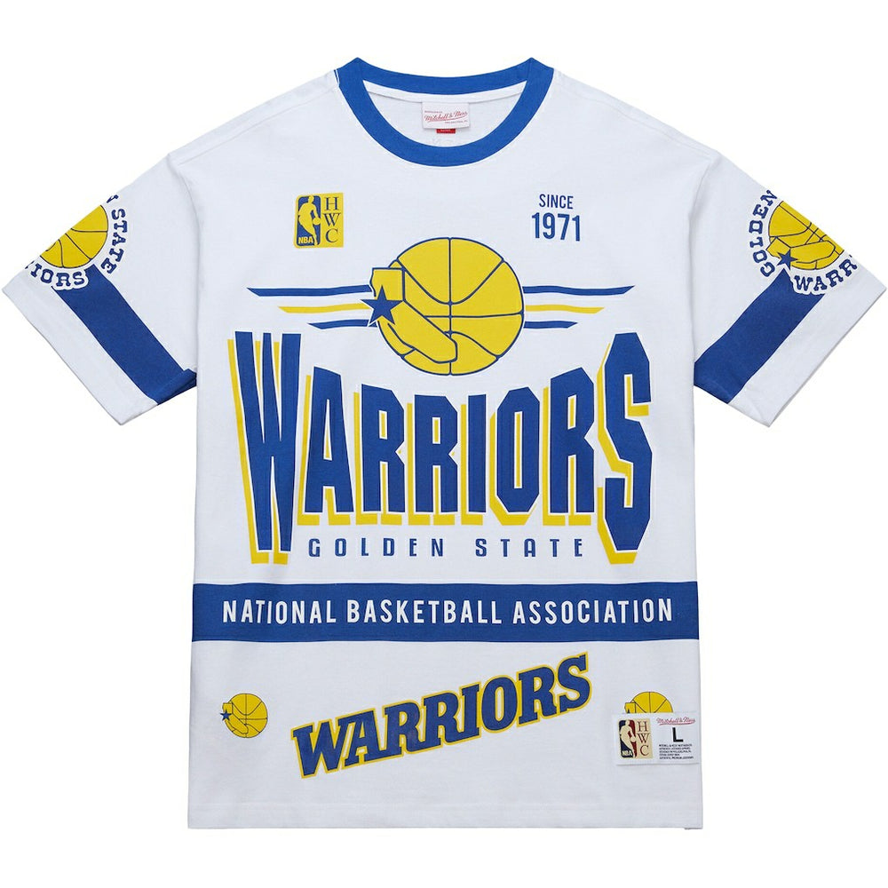 Mitchell & Ness - Golden State Warriors Unisex Hardwood Classics Vintage Team Origins Premium T-Shirt - White