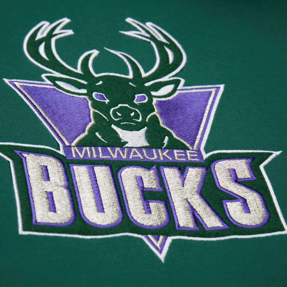 Mitchell & Ness - Milwaukee Bucks Hardwood Classics Team Origins Fleece Pullover Hoodie - Hunter Green