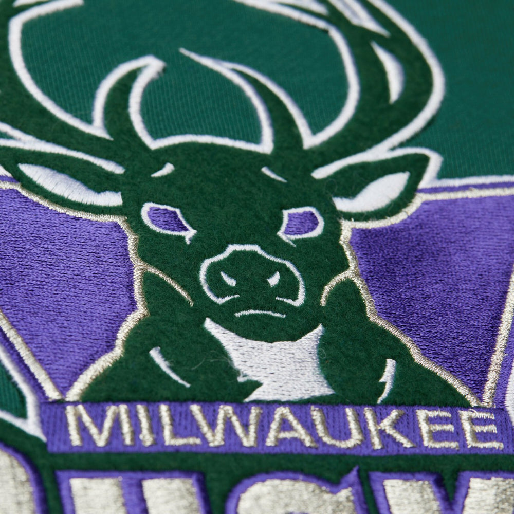 Mitchell & Ness - Milwaukee Bucks Hardwood Classics Team Origins Fleece Pullover Hoodie - Hunter Green