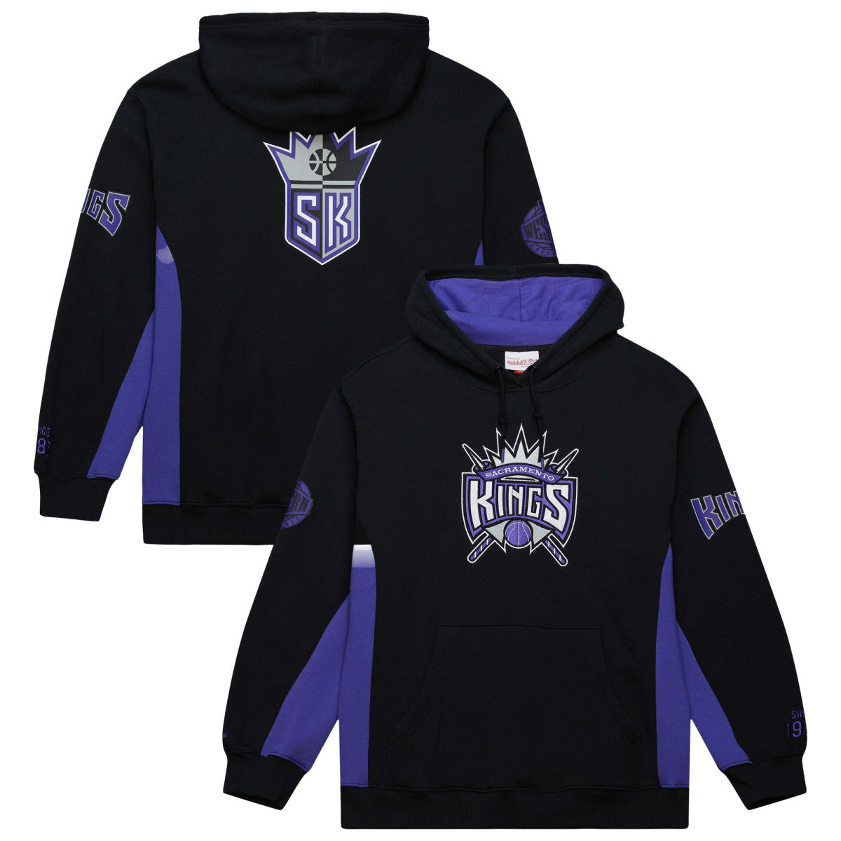 Mitchell & Ness - Sacramento Kings Hardwood Classics Team Origins Fleece Pullover Hoodie - Black