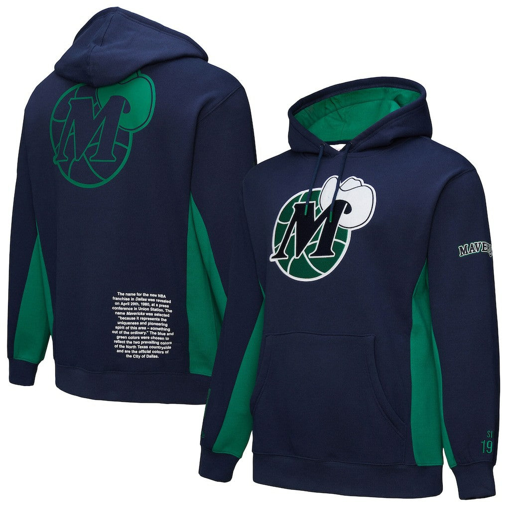 Mitchell & Ness - Dallas Mavericks Hardwood Classics Team Origins Fleece Pullover Hoodie - Navy