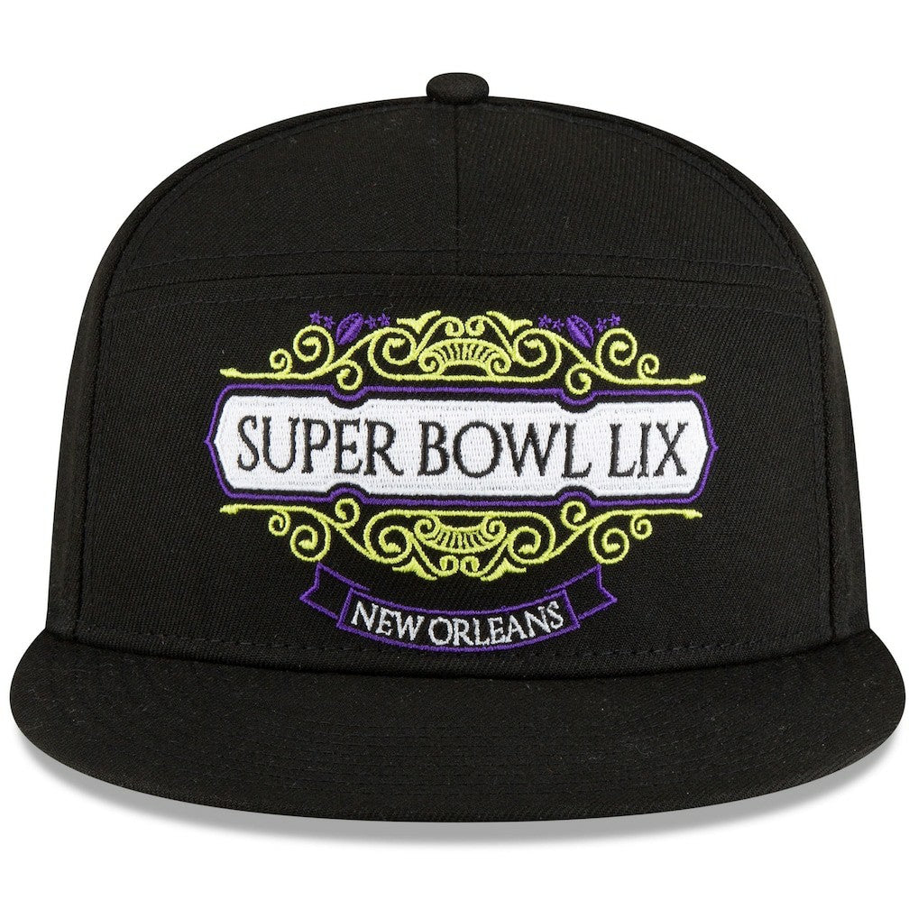 Philadelphia Eagles New Era Super Bowl LIX Tarmac Split Panel 9FIFTY Snapback Hat Black - NFL