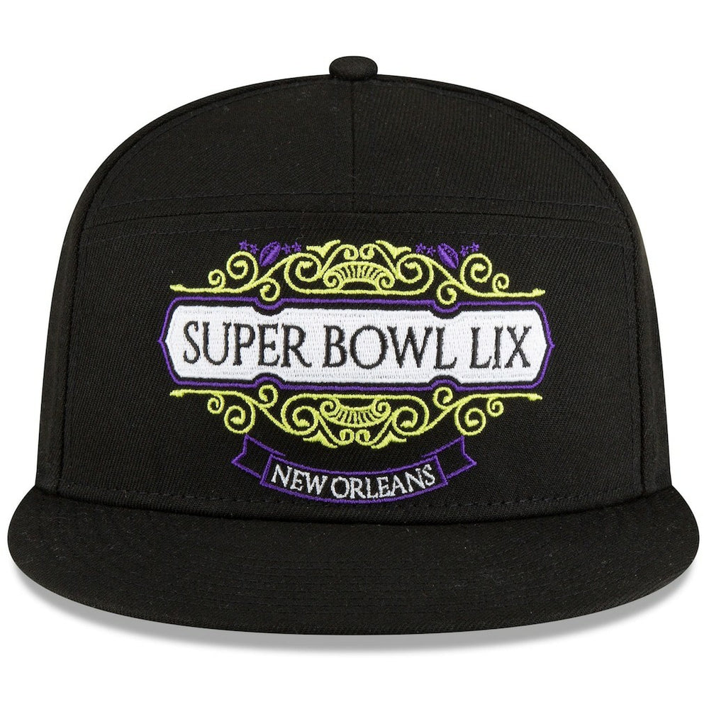 Philadelphia Eagles New Era Super Bowl LIX Tarmac Split Panel 9FIFTY Snapback Hat Black - NFL