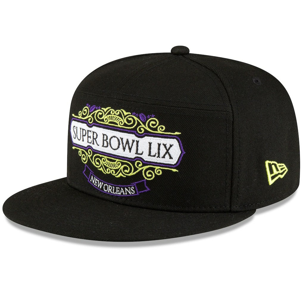 Philadelphia Eagles New Era Super Bowl LIX Tarmac Split Panel 9FIFTY Snapback Hat Black - NFL