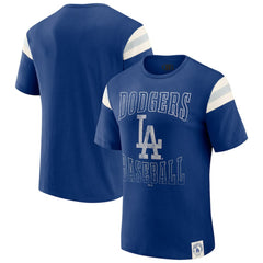 Los Angeles Dodgers Darius Rucker Collection by Fanatics Distressed Sleeve Stripe T-Shirt On Sale