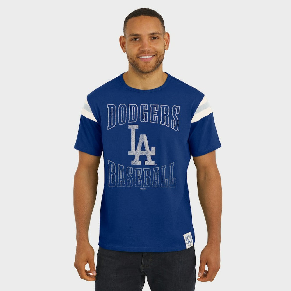 Los Angeles Dodgers Darius Rucker Collection by Fanatics Distressed Sleeve Stripe T-Shirt On Sale