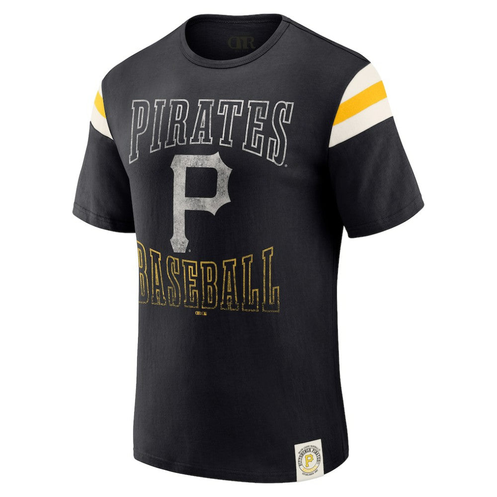 Pittsburgh Pirates Darius Rucker Collection by Fanatics Distressed Sleeve Stripe T-Shirt Online