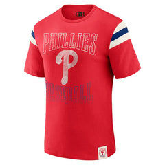 Philadelphia Phillies Darius Rucker Collection by Fanatics Distressed Sleeve Stripe T-Shirt discount