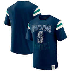 Seattle Mariners Darius Rucker Collection by Fanatics Distressed Sleeve Stripe T-Shirt Sale