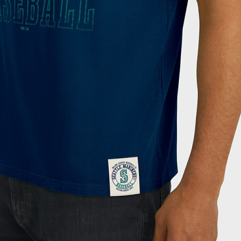Seattle Mariners Darius Rucker Collection by Fanatics Distressed Sleeve Stripe T-Shirt Sale