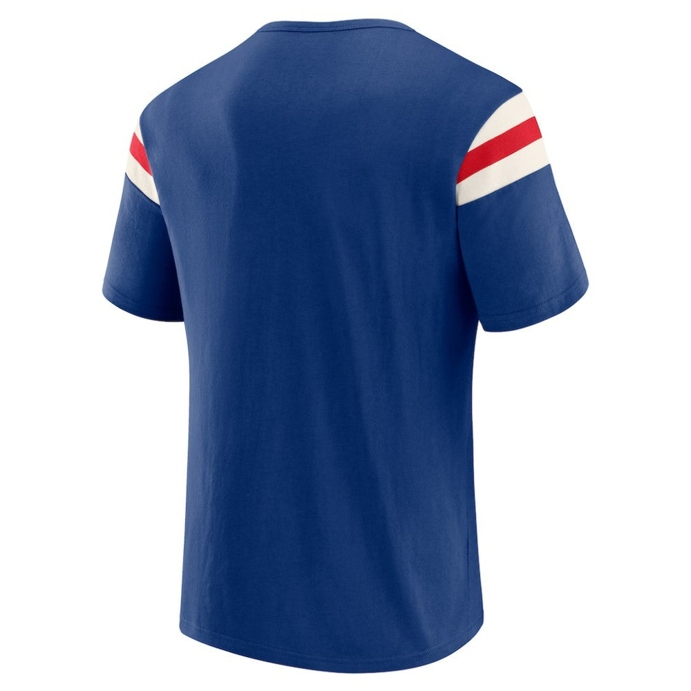 Texas Rangers Darius Rucker Collection by Fanatics Distressed Sleeve Stripe T-Shirt Clearance