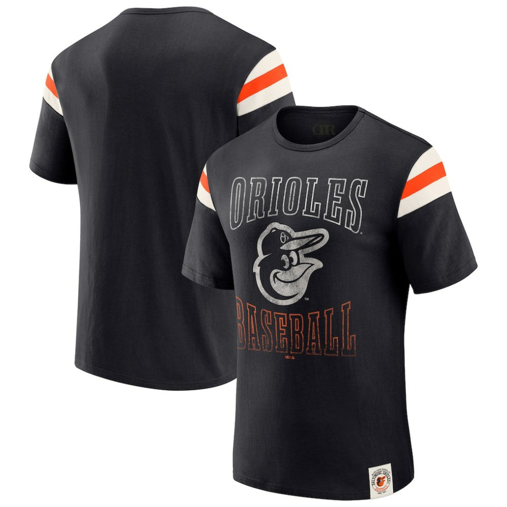 Baltimore Orioles Darius Rucker Collection by Fanatics Distressed Sleeve Stripe T-Shirt Online