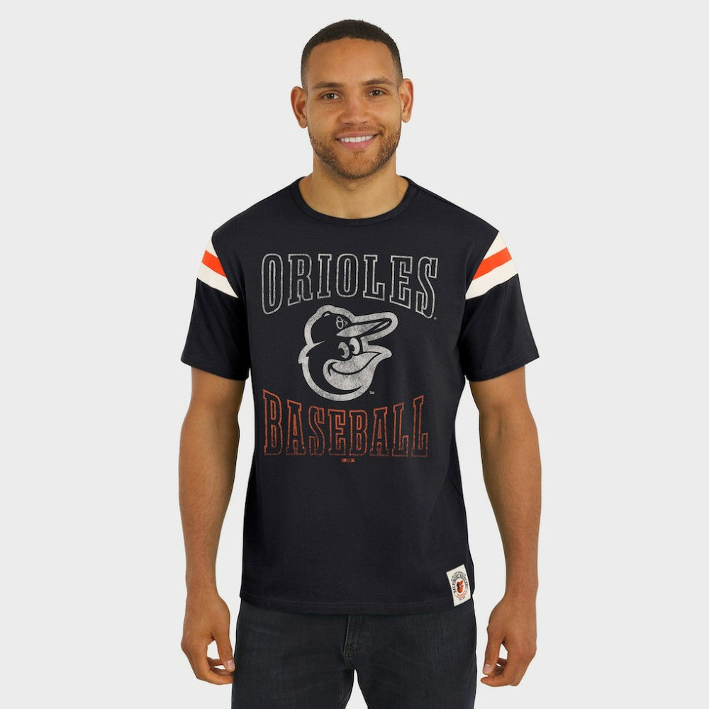 Baltimore Orioles Darius Rucker Collection by Fanatics Distressed Sleeve Stripe T-Shirt Online