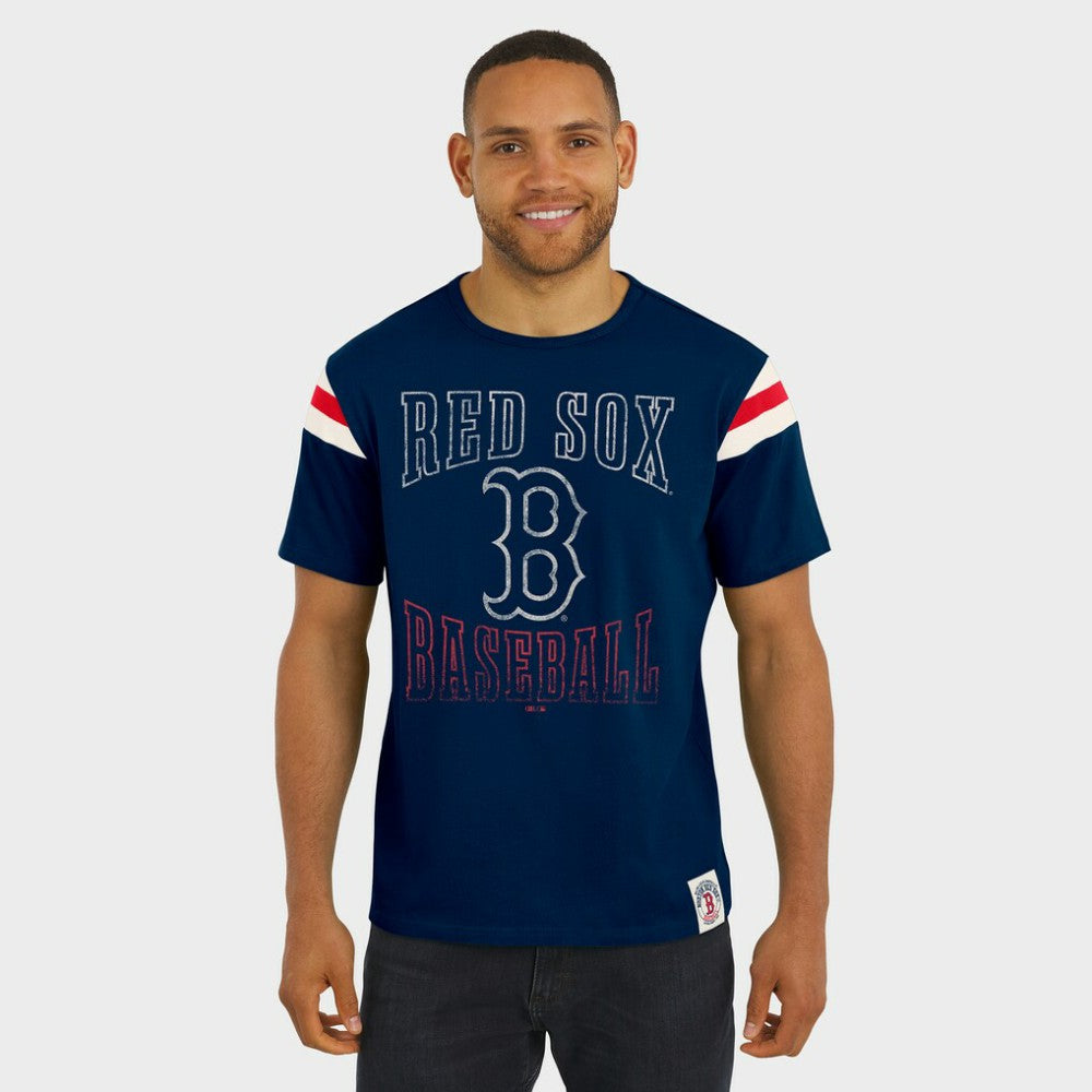Boston Red Sox Darius Rucker Collection by Fanatics Distressed Sleeve Stripe T-Shirt Lifestyle