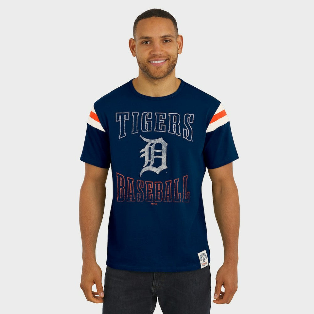 Detroit Tigers Darius Rucker Collection by Fanatics Distressed Sleeve Stripe T-Shirt Online