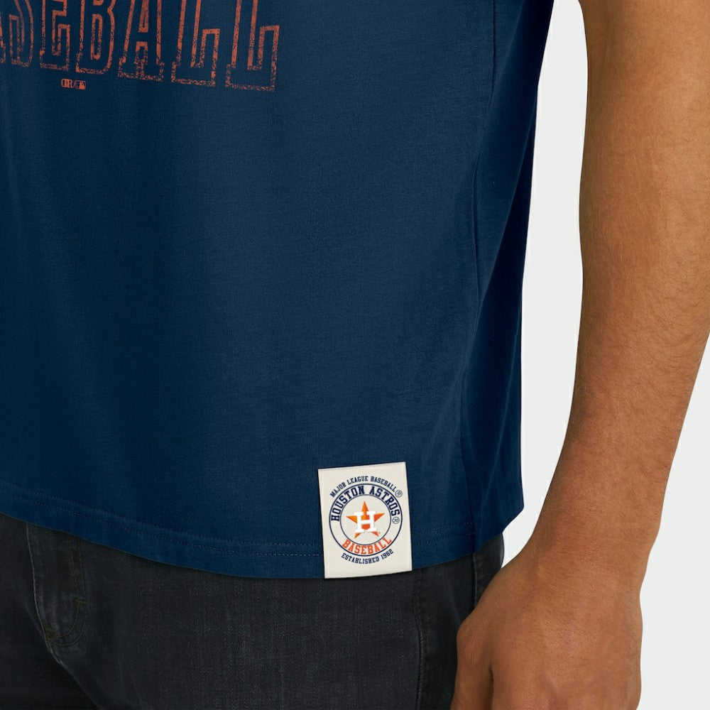 Houston Astros Darius Rucker Collection by Fanatics Distressed Sleeve Stripe T-Shirt On Sale