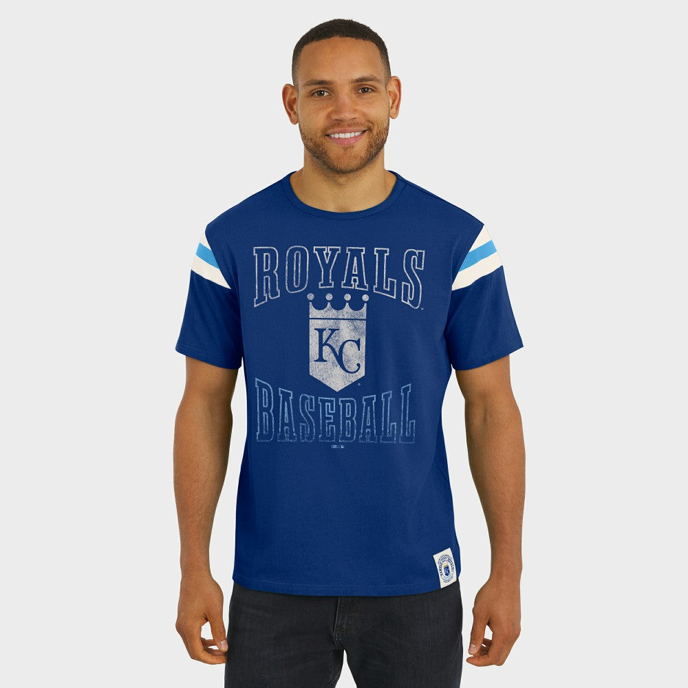 Kansas City Royals Darius Rucker Collection by Fanatics Distressed Sleeve Stripe T-Shirt Sale