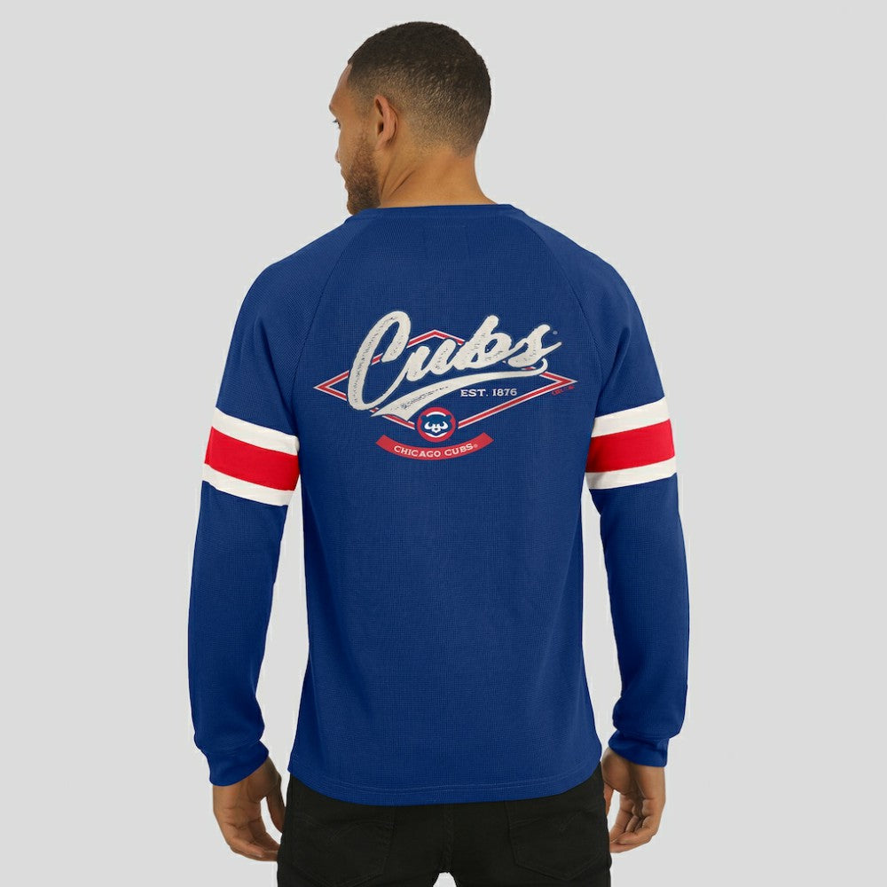 Chicago Cubs Darius Rucker Collection by Fanatics Waffle-Knit Raglan Long Sleeve Henley T-Shirt discount