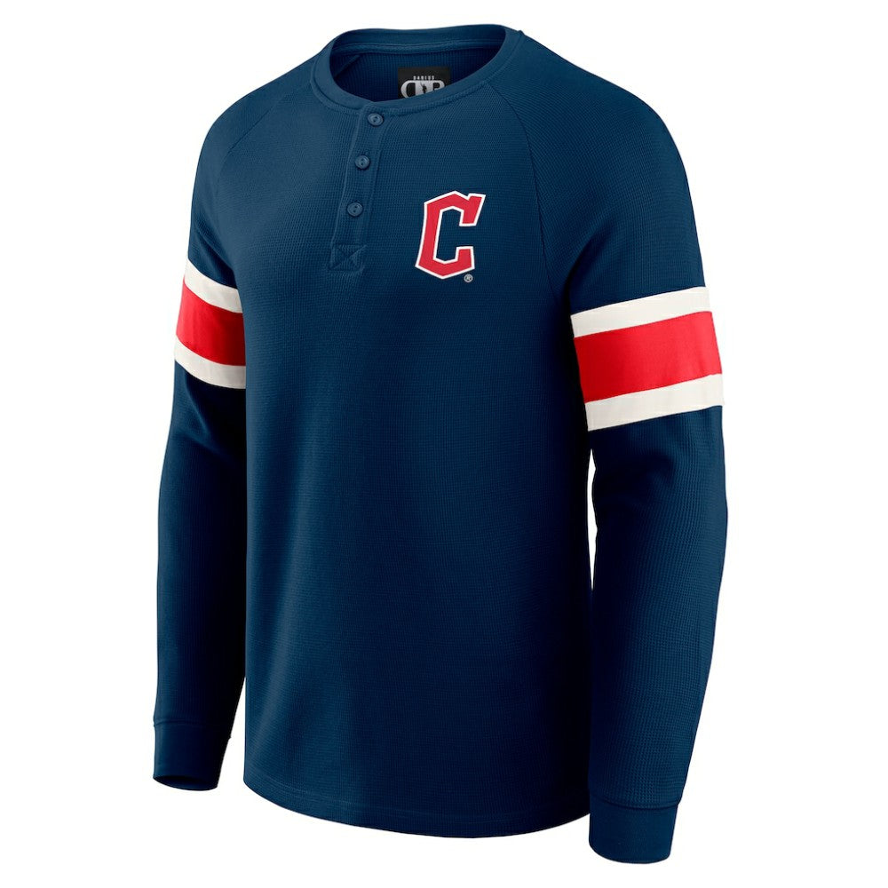 Cleveland Guardians Darius Rucker Collection by Fanatics Waffle-Knit Raglan Long Sleeve Henley T-Shirt On Sale