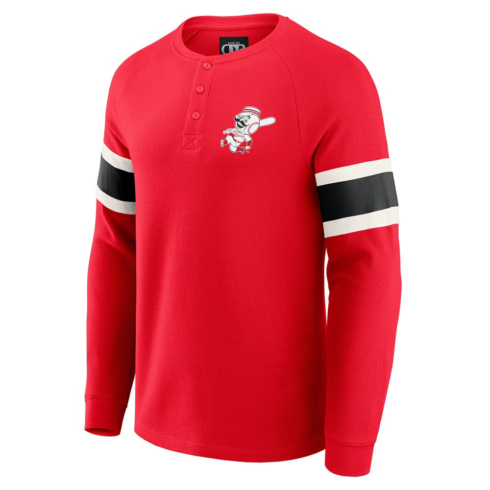 Cincinnati Reds Darius Rucker Collection by Fanatics Waffle-Knit Raglan Long Sleeve Henley T-Shirt Sale