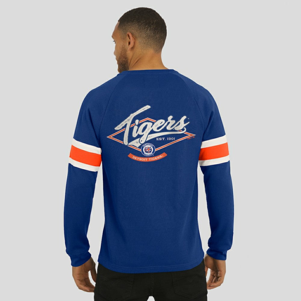 Detroit Tigers Darius Rucker Collection by Fanatics Waffle-Knit Raglan Long Sleeve Henley T-Shirt Clearance