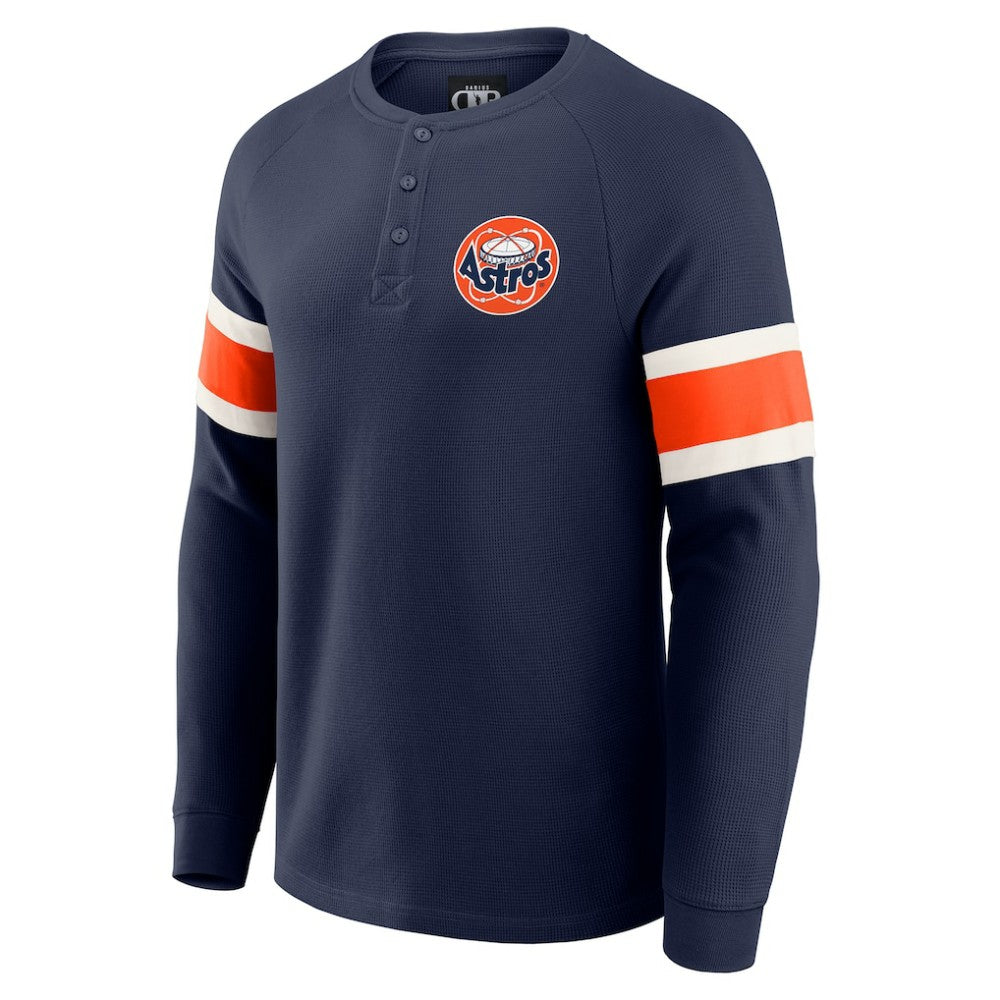 Houston Astros Darius Rucker Collection by Fanatics Waffle-Knit Raglan Long Sleeve Henley T-Shirt Lifestyle