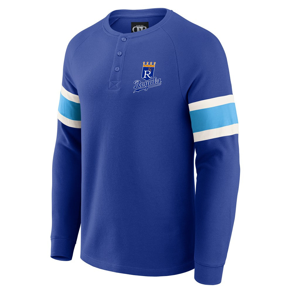 Kansas City Royals Darius Rucker Collection by Fanatics Waffle-Knit Raglan Long Sleeve Henley T-Shirt Sale