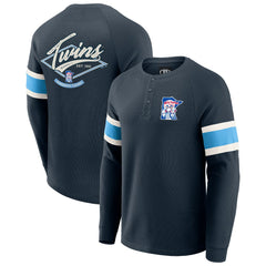 Minnesota Twins Darius Rucker Collection by Fanatics Waffle-Knit Raglan Long Sleeve Henley T-Shirt discount