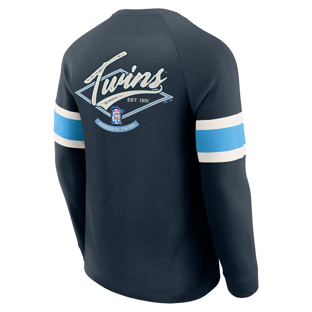 Minnesota Twins Darius Rucker Collection by Fanatics Waffle-Knit Raglan Long Sleeve Henley T-Shirt discount