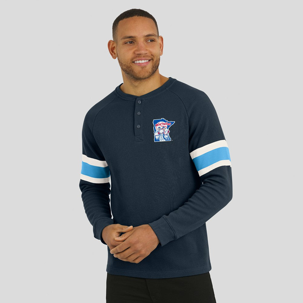 Minnesota Twins Darius Rucker Collection by Fanatics Waffle-Knit Raglan Long Sleeve Henley T-Shirt discount