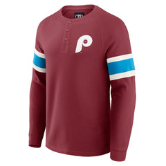 Philadelphia Phillies Darius Rucker Collection by Fanatics Waffle-Knit Raglan Long Sleeve Henley T-Shirt Online